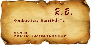 Roskovics Bonifác névjegykártya